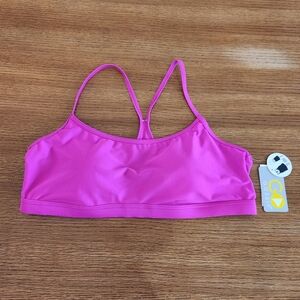 NWT Go Gossip Women's Sport Swim Top Molded Cup Bright Pink XL